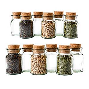 glass spice jars with cork lid